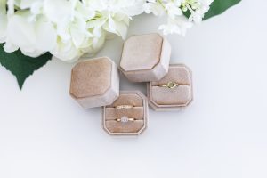 Velvet ring box double and single in Champagne Colour