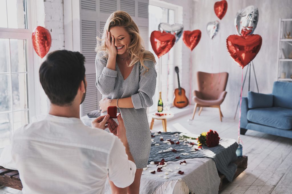 At home wedding proposal with great styling