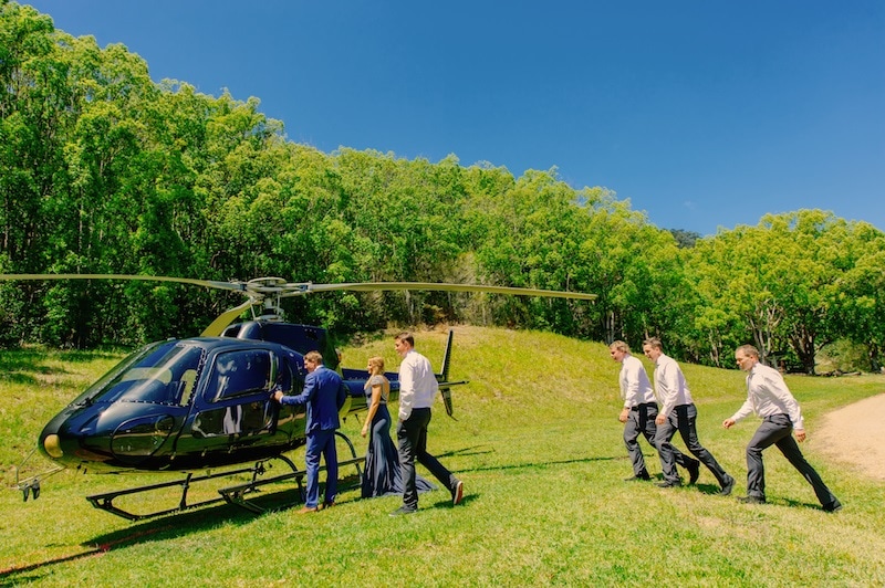 Wedding Party departing with ABC Heli Tours Gold Coast